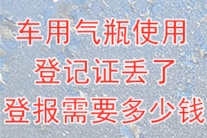 车用气瓶使用登记证丢了登报需要多少钱？